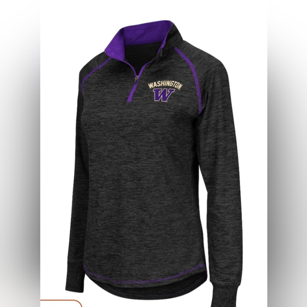 EUC Womens Colloseum Washington Huskies Bikram lightweight fitted 1/4 zip MED